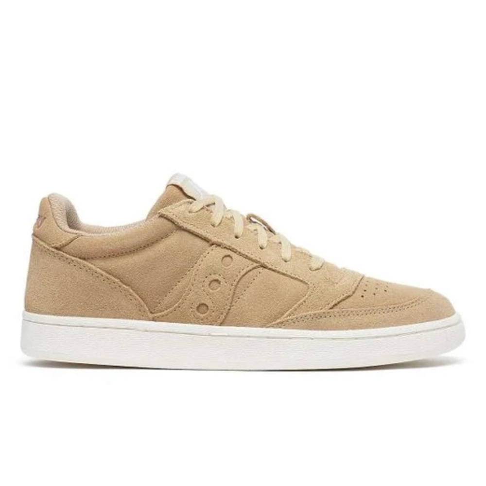 Saucony Beige Suede Low-Top Sneakers for Women